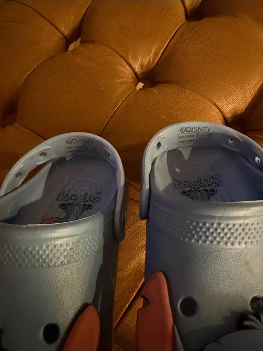 Disney Stitch CROCS - Light Blue. Big Kids size 3